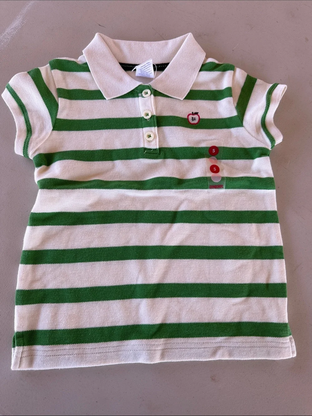 NWT Gymboree Green & White Striped Polo Shirt